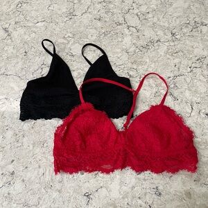 Two! Bralettes Red & Black